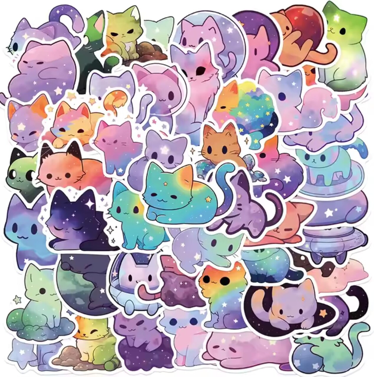 Stary Cat Stickers,Cute Cats, Kawaii for Kids Adults,Waterproof Vinyl Stickers